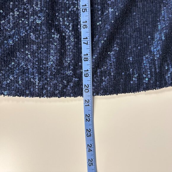 NWT Anthropologie  by Anthropologie Marie Navy Sequin Puff Short Sleeve Size 6 - Picture 13 of 13